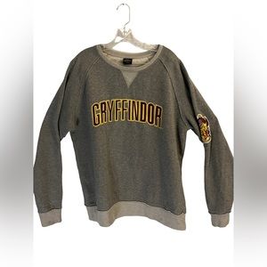 Universal Studio Harry Potter Men Grey Yellow Gryffindor Crewneck Sweatshirt XL